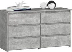 AKORD AKORD CL100 Beton Komód 6 Fiókos Laminált Matt (AKO-KOMMCL1006SZBETPK)