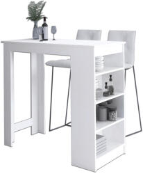 AKORD Furniture Factory AKORD CLP Bárasztal Fehér Matt 115cm Tárolópolcokkal (AKO-STOBARHOKBIA)