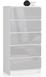 AKORD AKORD CLP K60 Magasfényű Metál Fiókos Komód (AKO-OP0LK-6-METAL)
