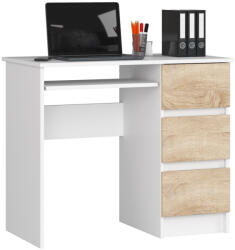 AKORD AKORD CLP A-6 Számítógépasztal Laminált Fehér/Sonoma 90cm Jobbos (AKO-IP0PBIUBIADAB008)