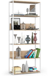 AKORD Furniture Factory AKORD Loft Fehér-Sonoma Tölgy Fém Polcos Állvány 6 Polccal (AKO-REGMETBIASONCL800)