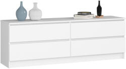 AKORD CLP 160 Komód Matt Fehér 4 Fiókos (AKO-OP0LK-1604SZ-BIA)
