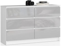 AKORD AKORD CLP K120 Komód 6 Fiókos Metál Magasfényű (AKO-OP0LK-MET)