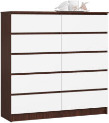 AKORD AKORD CLP K120 Komód Laminált Wenge-Fehér 10 Fiókos (AKO-OP0LK-1VENBIA008)