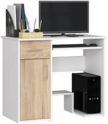 AKORD AKORD JAY Számítógépes Íróasztal Fehér Sonoma Tölgy Kihúzható Billentyűzettartóval (AKO-IP0PJAYBIASON)