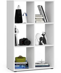 AKORD Furniture Factory AKORD QUAD 6 Polcos Fehér Laminált Könyvespolc (AKO-REGQUAD6PBIA)