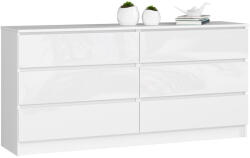 AKORD AKORD CLP 160 Magasfényű Fehér Komód 6 Fiókkal (AKO-OP0LK-1BIAPOL0)