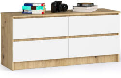 AKORD AKORD CLP Artisan Tölgy Komód 4 Fiókos Fehér Fronttal (AKO-OP0LK-120SZ4-ARTBIA)