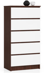 AKORD AKORD Modern K60 Komód 5 Fiókos Wenge-Fehér Laminált (AKO-OP0LK-6VENBIA005)