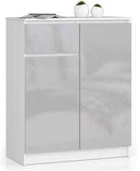 AKORD AKORD CLP K80 Komód Magasfényű Metál-Fehér (AKO-OP0LKOMK80METPOL)