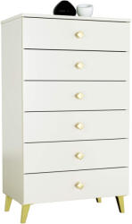 AKORD AKORD MOBI K-06 Kasmír Fiókos Szekrény Arany Fogantyúkkal (AKO-OP0LMOBIK06KASZZLOT)