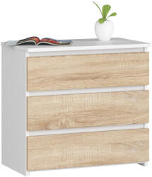 AKORD Furniture Factory AKORD CL3 Éjjeliszekrény Fehér/Sonoma Tölgy 60 cm (AKO-OP0LCL-BIASON002)