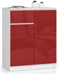 AKORD AKORD CLP Magasfényű Piros-Fehér Komód (AKO-OP0LKOMK80CZERPOL)