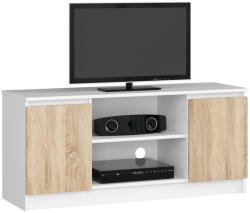AKORD Modern TV Szekrény 120 Laminált Fehér/Sonoma Tölgy (AKO-OP0LRTVBIASON003) - prodis