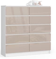 AKORD AKORD CLP 10-Fiókos Cappuccino Magasfényű Komód (AKO-OP0LK-1POLCAPU120)