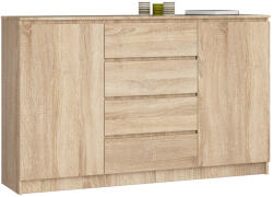 AKORD AKORD CLP K160 Sonoma Tölgy Komód 4 Fiókos 2 Ajtós (AKO-OP0LK-1DAB004)