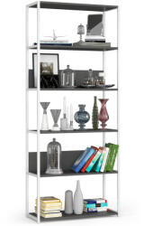 AKORD Furniture Factory AKORD Loft Fém Polcos Állvány Szürke-Fehér 6 Polcos (AKO-REGMETBIASZACL800)