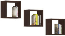 AKORD Furniture Factory AKORD K Fali Polc Szett Laminált Wenge 25x25cm 3db (AKO-KPKPPOLVEN010)
