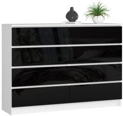 AKORD AKORD CLP K140 Modern Komód 8 Fiókos Magasfényű Fekete (AKO-OP0LK-1-002CZA)