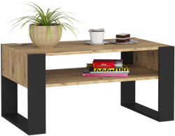 AKORD AKORD Domi Artisan Tölgy Dohányzóasztal Fekete Lábakkal (AKO-SPKPDOMIARTCZAR)