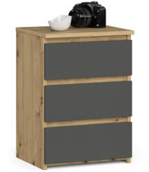 AKORD Furniture Factory AKORD CL3 Artisan Tölgy Éjjeliszekrény Szürke 3 Fiókos (AKO-OP0LCL340ARTSZA001)