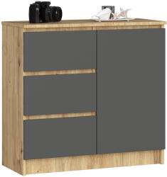 AKORD AKORD Jerry Komód Artisan Tölgy Grafit Matt 3 Fiókos (AKO-OP0LK-JERRYARTSZA)