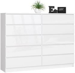 AKORD AKORD CLP Magasfényű Fehér MDF Komód 10 Fiókkal (AKO-OP0LK-1BIAPOL012)
