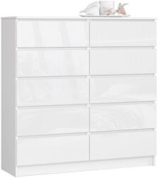 AKORD AKORD CLP K120 Magasfényű Fehér Komód 10 Fiókkal (AKO-OP0LK-1POL003)