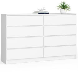 AKORD AKORD CLP 160 Fehér Matt Komód 8 Fiókkal (AKO-OP0LK-160BIA8)