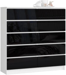 AKORD AKORD CLP 120 Komód 10 Fiókos Magasfényű Fekete MDF (AKO-OP0LK-1POLCZAR)