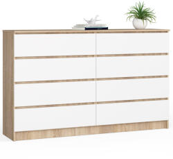 AKORD AKORD CLP 160 Komód Sonoma Tölgy Fehér 8 Fiókos (AKO-OP0LK-160SZ8SONBIA)