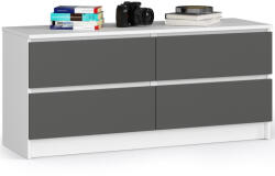 AKORD AKORD CLP Modern Komód 4 Fiókos Laminált Fehér-Szürke Matt (AKO-OP0LK-120SZ4-BIASZA)