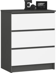 AKORD AKORD CLP Komód 3 Fiókos Laminált Grafitszürke/Fehér (AKO-OP0LK-6SZARBIA002)