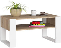 AKORD AKORD Domi Sonoma Tölgy Dohányzóasztal Fehér Lábakkal (AKO-SPKPDOMISONBIA)