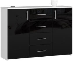 AKORD AKORD K45 Magasfényű Fekete-Fehér Komód (AKO-OP0LWARCZARPOL)