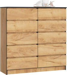 AKORD CLP K120 Komód Laminált Tölgy Craft 10 Fiókos (AKO-OP0LK-120SZ10CRA)