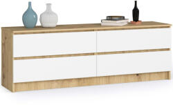 AKORD AKORD CLP Artisan Tölgy Komód 4 Fiókos Fehér Matt (AKO-OP0LK-1604SZ-ARTBIA)