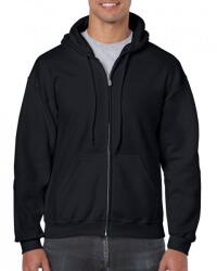 Gildan Cipzáras kenguru zsebes kapucnis pulóver, Gildan GI18600, Black-XL-R (GI18600BL-XL-R)