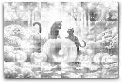 PontPöttyöző - Halloween Méret: 40x60cm, Keretezés: Kartonlemezen, Szín: Fekete