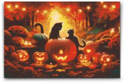  Gyémántszemes festmény - Halloween Méret: 40x60cm, Keretezés: Műanyagtáblával, Gyémántok: Kerek