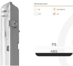  Линейно Тяло ip65 за 2 led Пури 120 см (0709)
