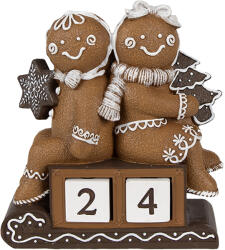 Clayre & Eef Calendar Advent polirasina maro alba Turta Dulce 11x4x13 cm (6PR4311)