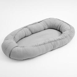 New Baby Cosulet bebelus, New Baby, Baby Nest 80 x 50 cm, Din muselina, Light Grey (56726)