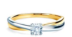 SAVICKI Inel de logodnă SAVICKI: aur bicolor, diamant - savicki - 5 190,00 RON