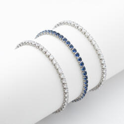 ElectraStore Set 3 Bratari Tennis Placate Cu Aur Alb Blue Symphony (SE0242S)
