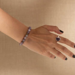 ElectraStore Bratara Handmade Din Pietre Semipretioase Lilac Jade (BR0474S)