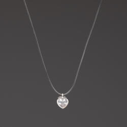 ElectraStore Colier Argint snur Transparent White Heart (299)