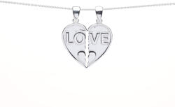 Electra Colier Argint 925 Pandantiv Dublu, LOVE (CO0202S)