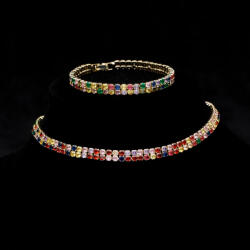ElectraStore Set Bijuterii Tennis Dublu Multicolor (236)