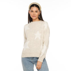 Electra Pulover Bej Cu Stele Albe (PU0534S)